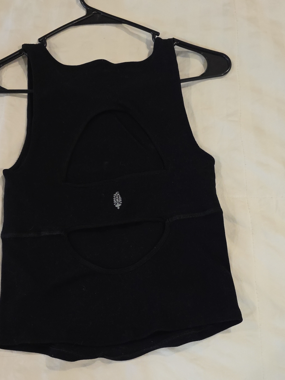 Free People Black Cutout Ribbed Tank Top